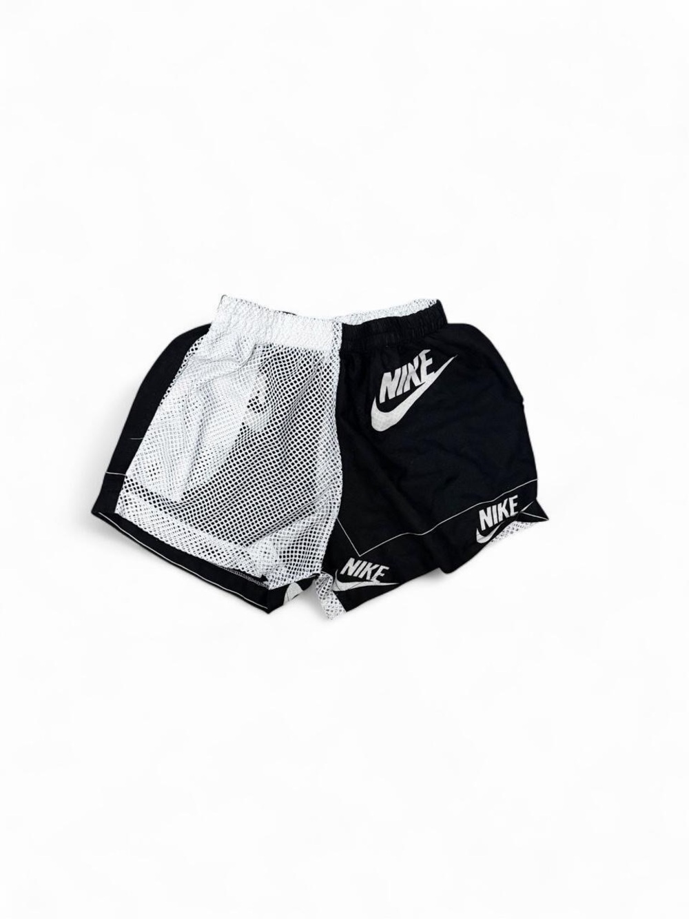 Hologram City Reworked Nike Black & White Mesh Shorts Men’s Medium y2k